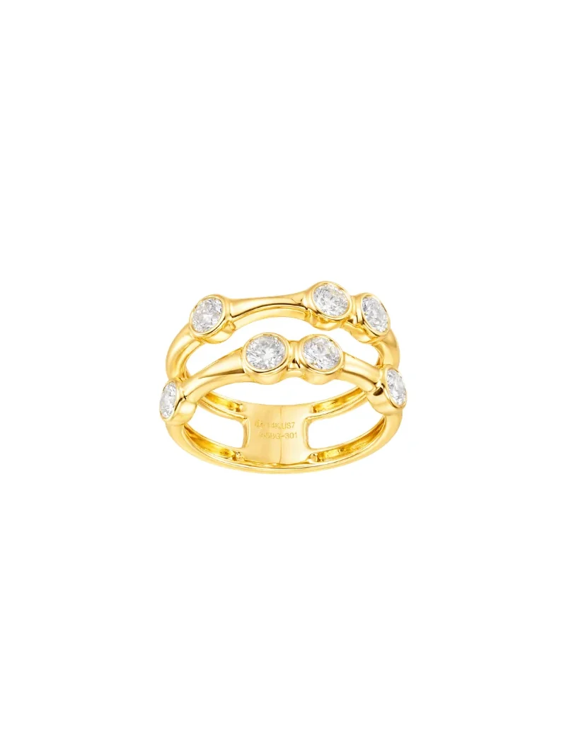 0.981ct Diamond 14K Gold Row Ring 0.981ct Diamond 14K Gold Row Ring
