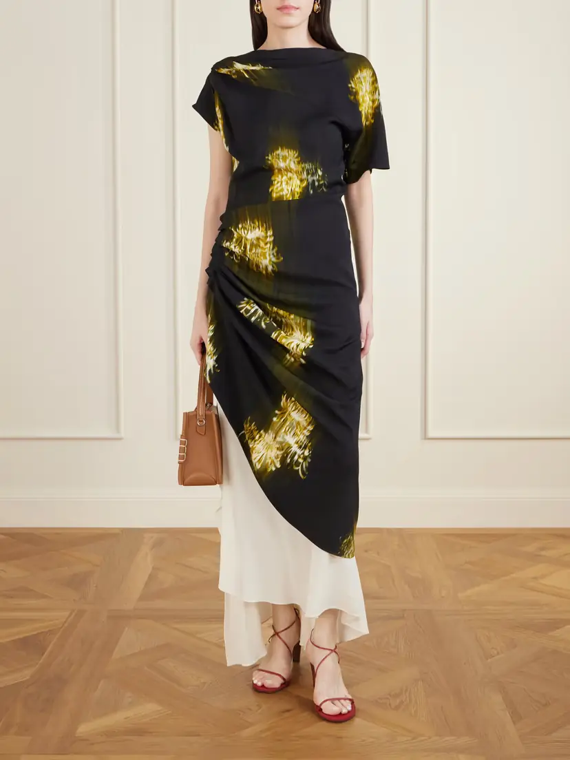 Proenza Schouler Antonella Tiered Printed Cady Maxi Dress | Thumbnail 2