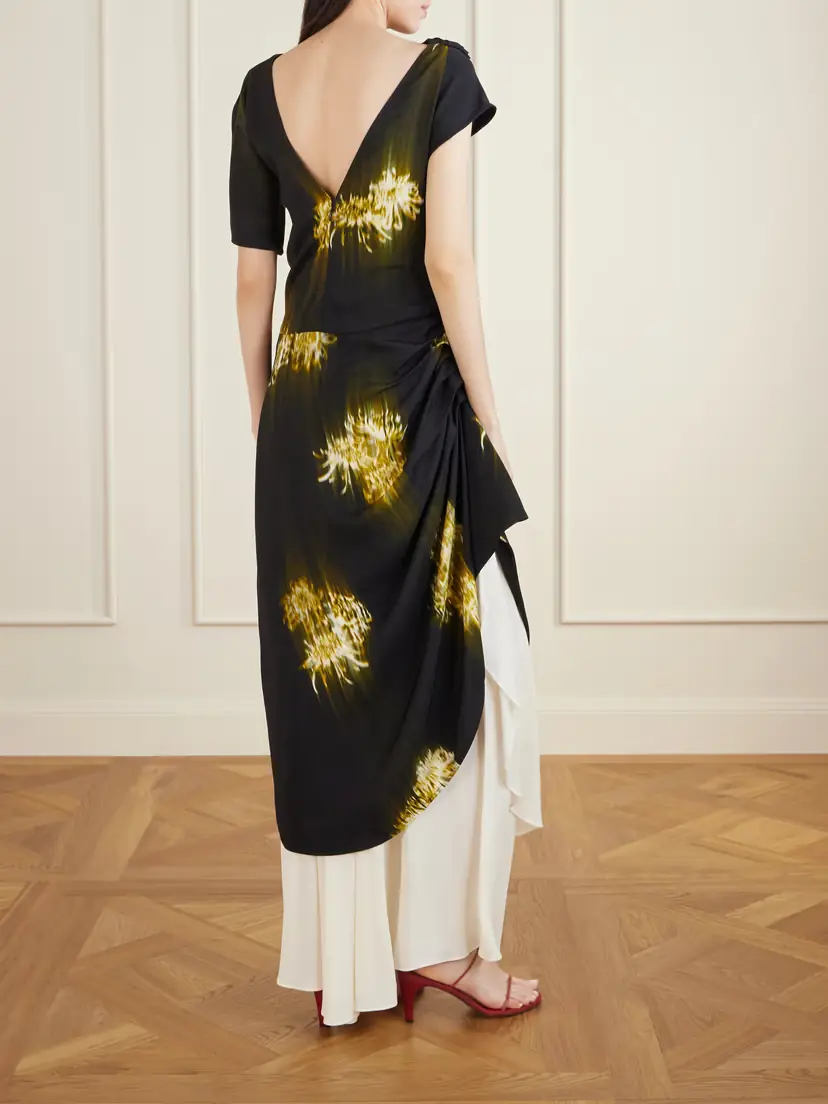Proenza Schouler Antonella Tiered Printed Cady Maxi Dress | Thumbnail 3