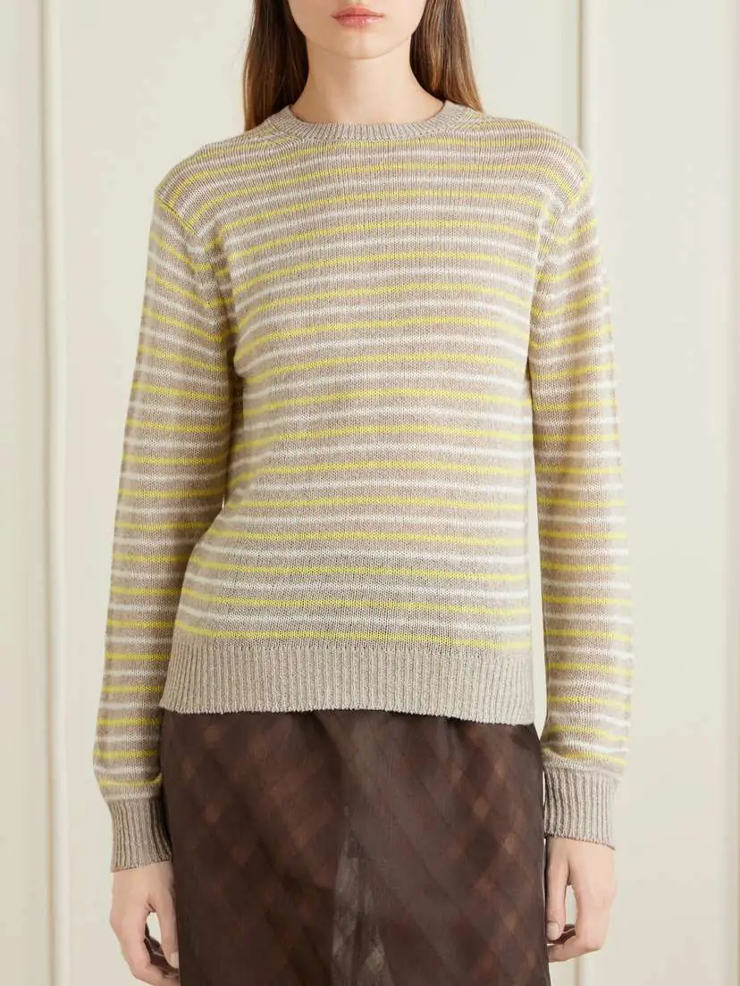 Auralee Striped Cashmere Sweater | Thumbnail 3