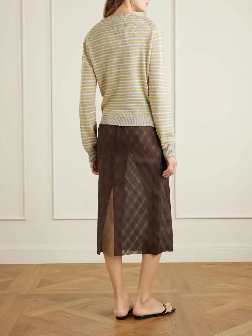 Auralee Striped Cashmere Sweater | Thumbnail 4
