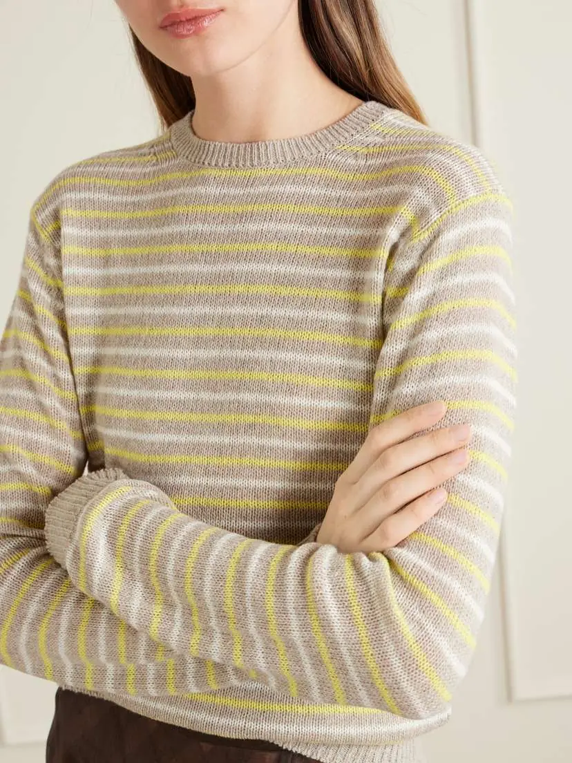 Auralee Striped Cashmere Sweater | Thumbnail 5