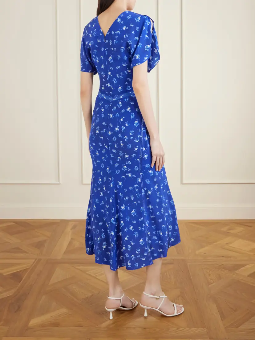 Victoria Beckham Bela Floral-print Silk-chiffon Midi Dress | Thumbnail 3