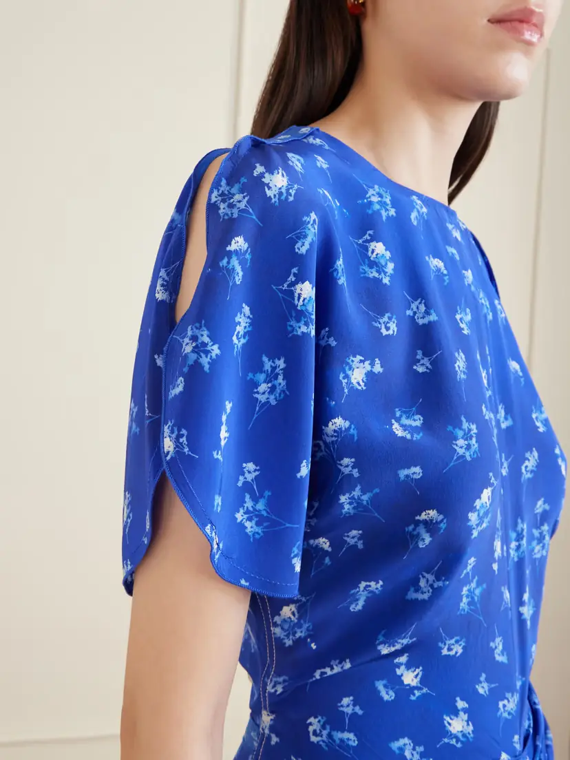 Victoria Beckham Bela Floral-print Silk-chiffon Midi Dress | Thumbnail 4