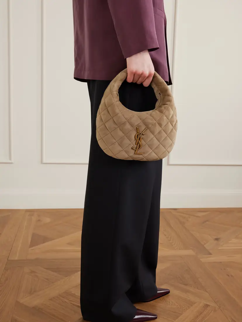 Saint Laurent Icarino Matelassé Suede Shoulder Bag | Thumbnail 2 Saint Laurent Icarino Matelassé Suede Shoulder Bag | Thumbnail 2