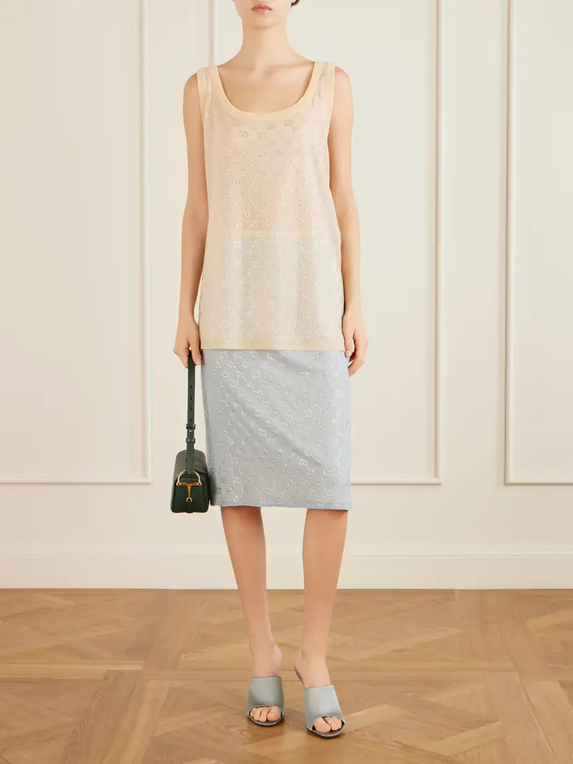 Gucci Crystal-embellished Silk-blend Midi Skirt | Thumbnail 2 Gucci Crystal-embellished Silk-blend Midi Skirt | Thumbnail 2