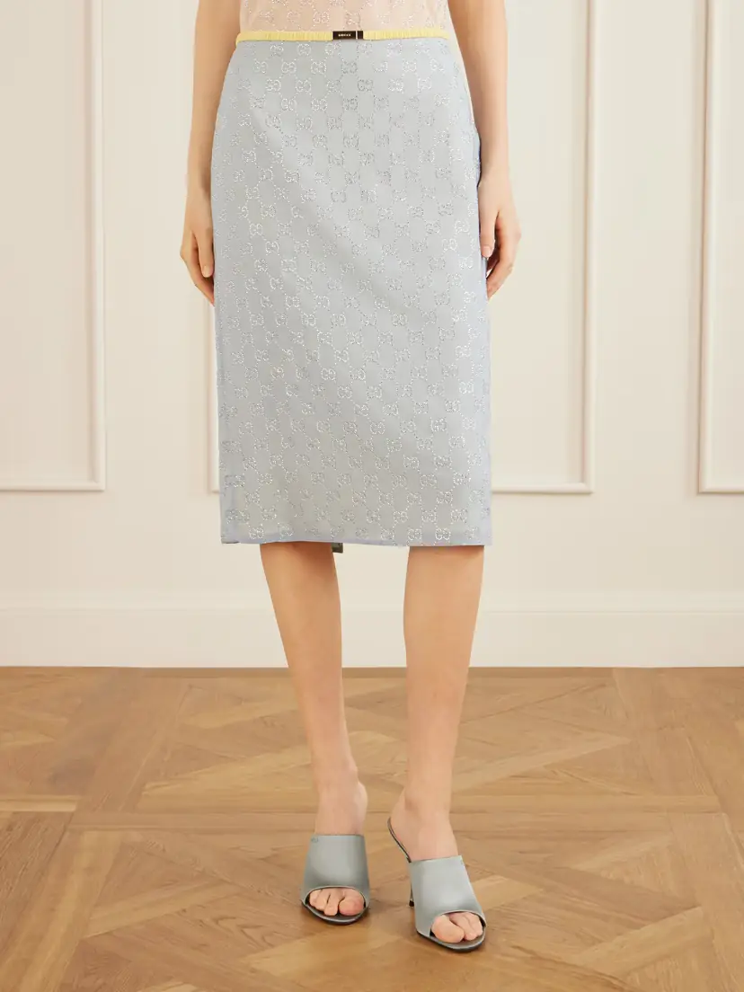 Gucci Crystal-embellished Silk-blend Midi Skirt | Thumbnail 3 Gucci Crystal-embellished Silk-blend Midi Skirt | Thumbnail 3