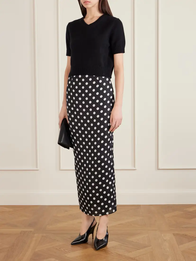Khaite Winton Polka-dot Silk Midi Skirt | Thumbnail 2 Khaite Winton Polka-dot Silk Midi Skirt | Thumbnail 2