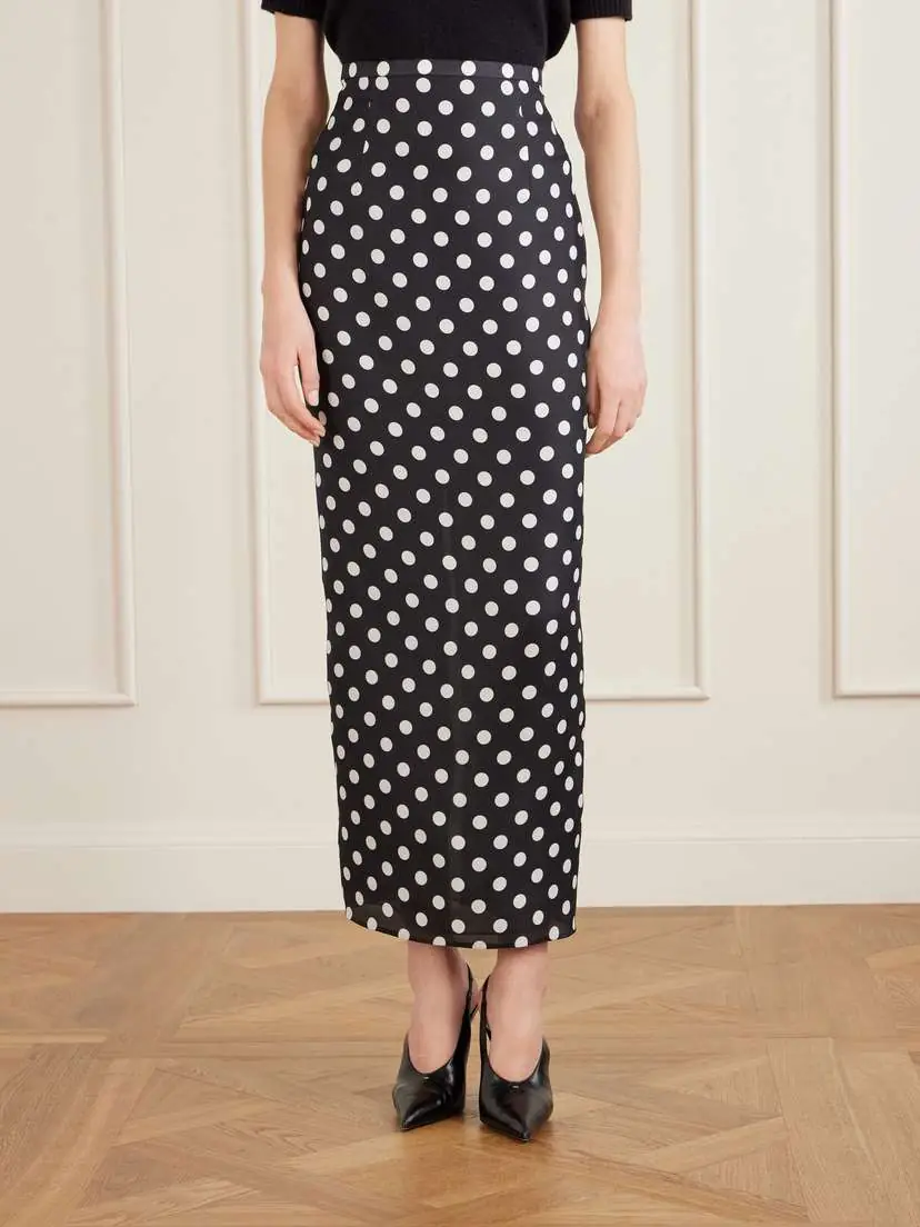 Khaite Winton Polka-dot Silk Midi Skirt | Thumbnail 3 Khaite Winton Polka-dot Silk Midi Skirt | Thumbnail 3