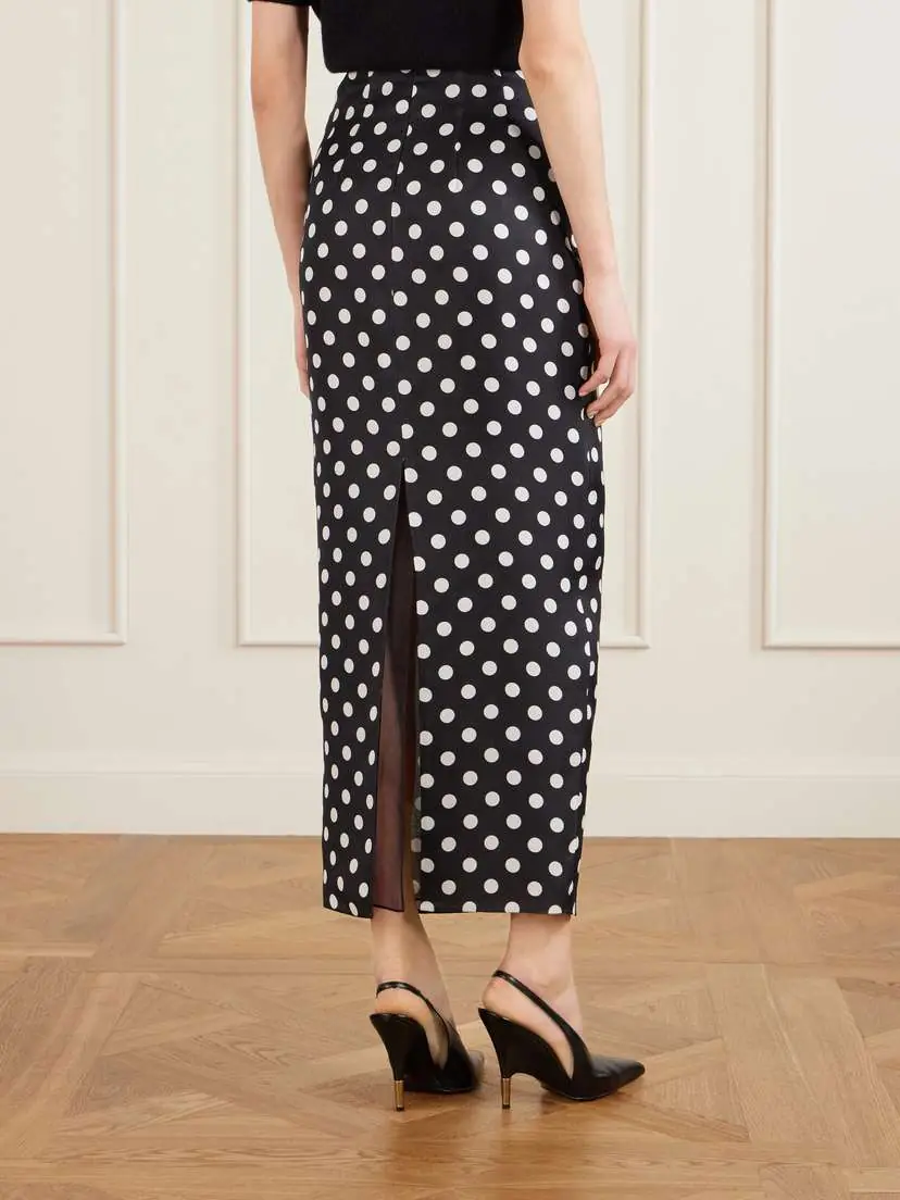 Khaite Winton Polka-dot Silk Midi Skirt | Thumbnail 4 Khaite Winton Polka-dot Silk Midi Skirt | Thumbnail 4