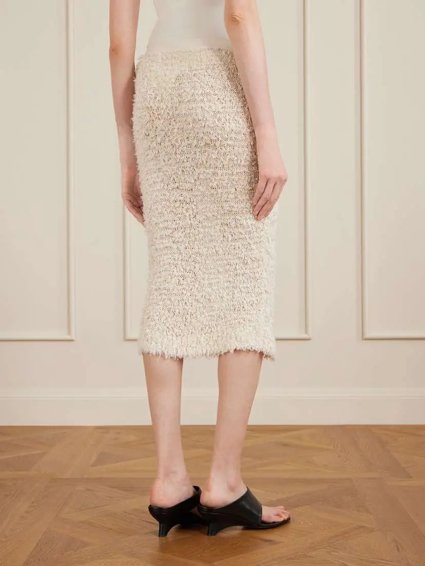 Khaite Adela Bouclé Midi Skirt | Thumbnail 4