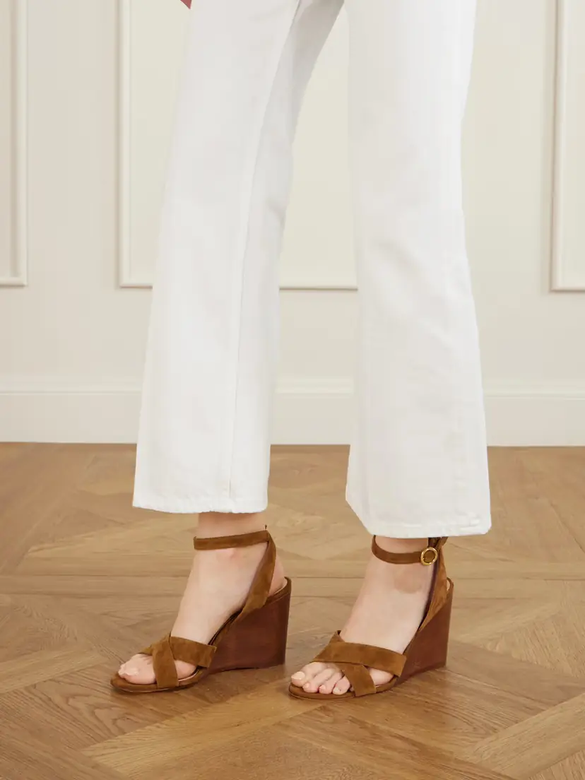 Gianvito Rossi 85 Suede Wedge Sandals | Thumbnail 2 Gianvito Rossi 85 Suede Wedge Sandals | Thumbnail 2