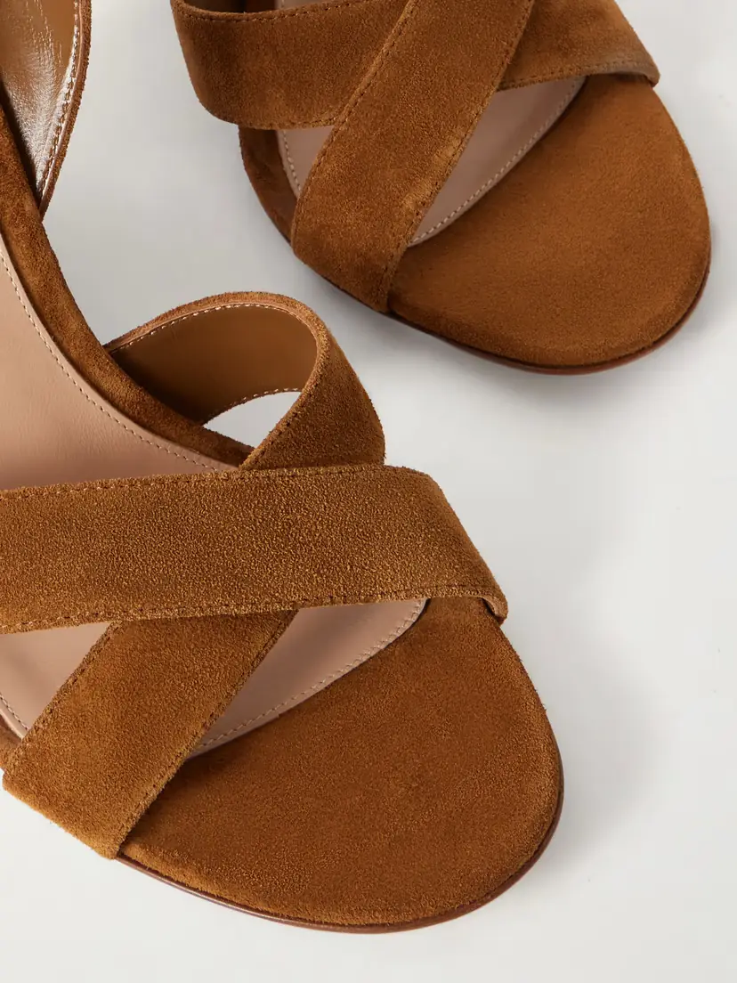 Gianvito Rossi 85 Suede Wedge Sandals | Thumbnail 5 Gianvito Rossi 85 Suede Wedge Sandals | Thumbnail 5