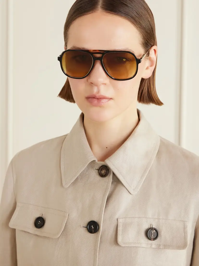 Brunello Cucinelli Aviator-style Acetate And Gold-tone Sunglasses | Thumbnail 2 Brunello Cucinelli Aviator-style Acetate And Gold-tone Sunglasses | Thumbnail 2