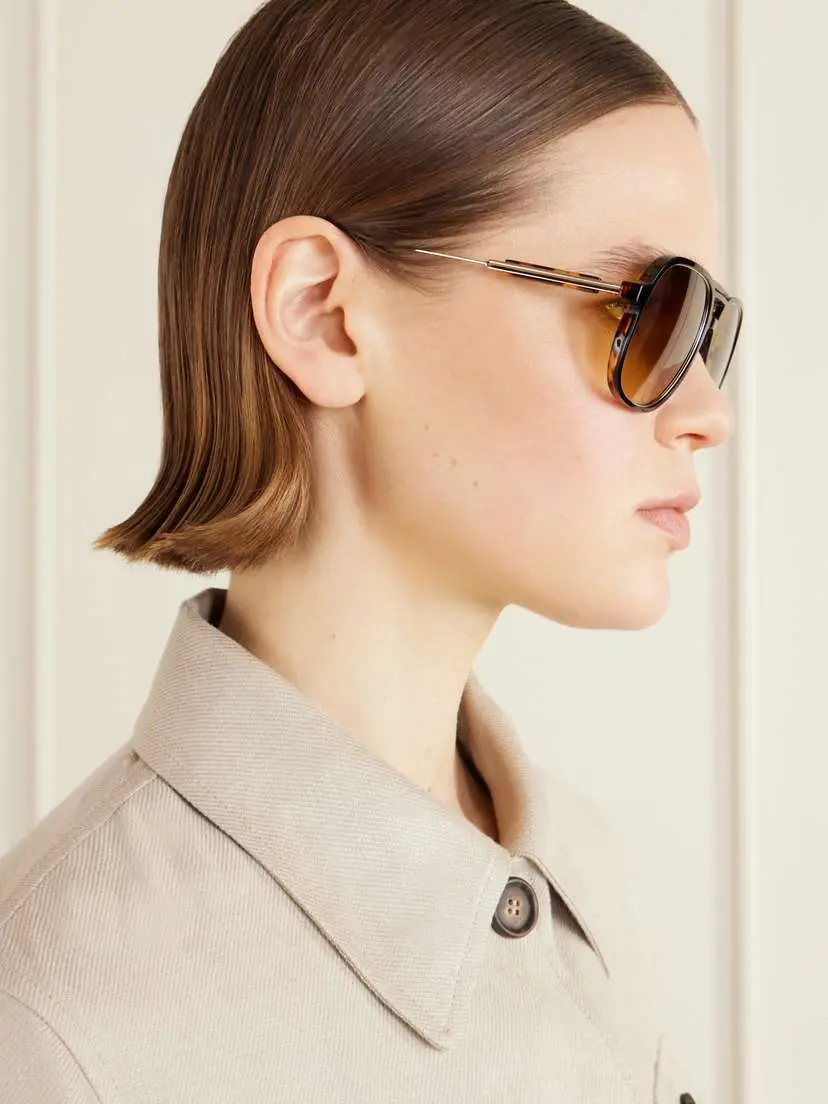 Brunello Cucinelli Aviator-style Acetate And Gold-tone Sunglasses | Thumbnail 5 Brunello Cucinelli Aviator-style Acetate And Gold-tone Sunglasses | Thumbnail 5