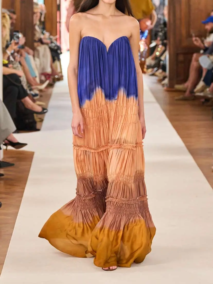 Ulla Johnson Veil Strapless Tiered Silk-satin Gown | Thumbnail 5