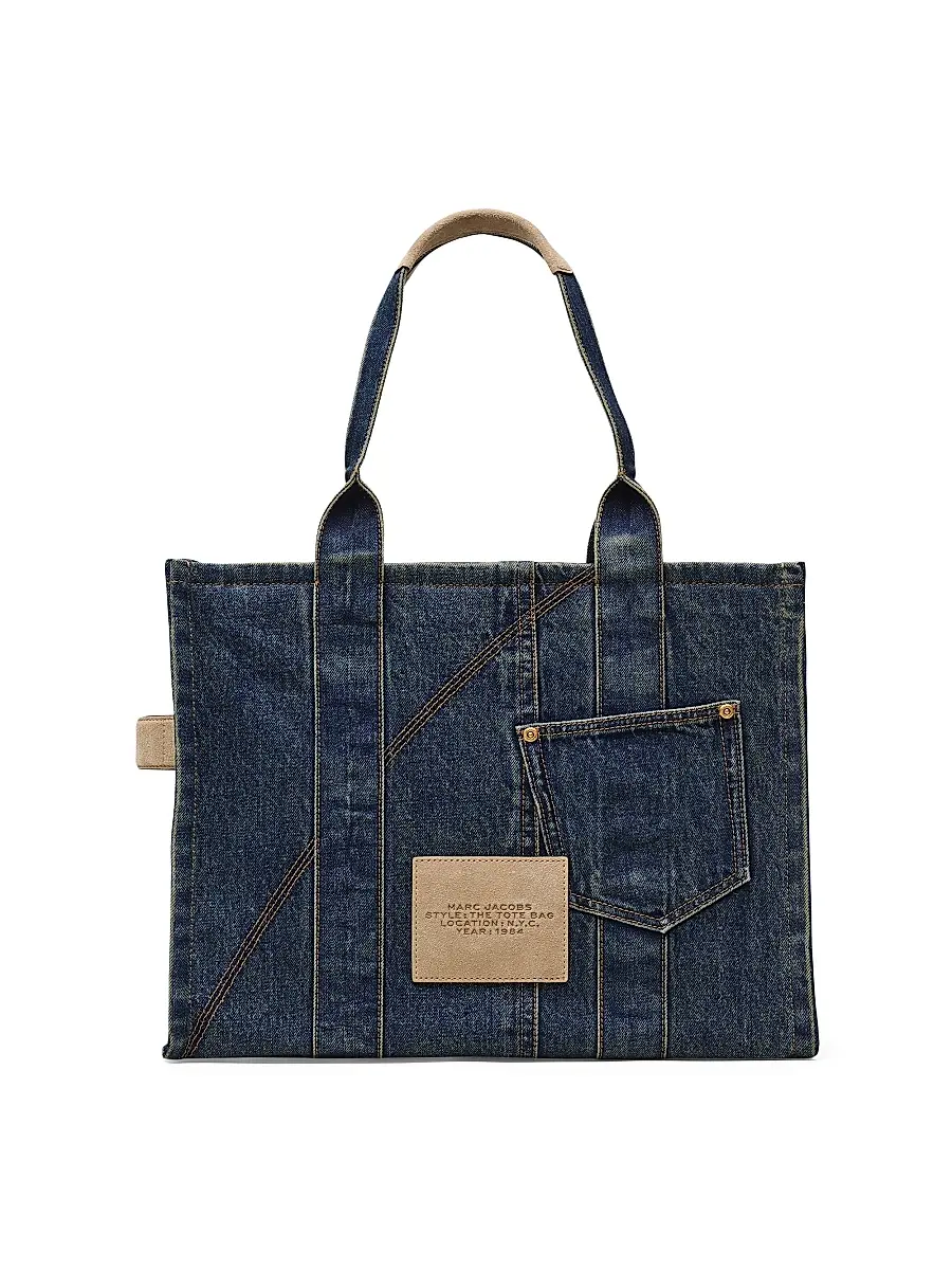 Marc Jacobs Women's The Denim Large Cargo Tote Bag - Dark Wash Indigo | Thumbnail 4 Marc Jacobs Women's The Denim Large Cargo Tote Bag - Dark Wash Indigo | Thumbnail 4