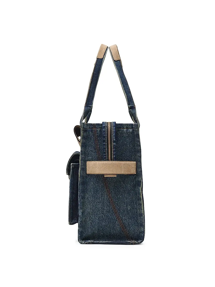 Marc Jacobs Women's The Denim Large Cargo Tote Bag - Dark Wash Indigo | Thumbnail 5 Marc Jacobs Women's The Denim Large Cargo Tote Bag - Dark Wash Indigo | Thumbnail 5