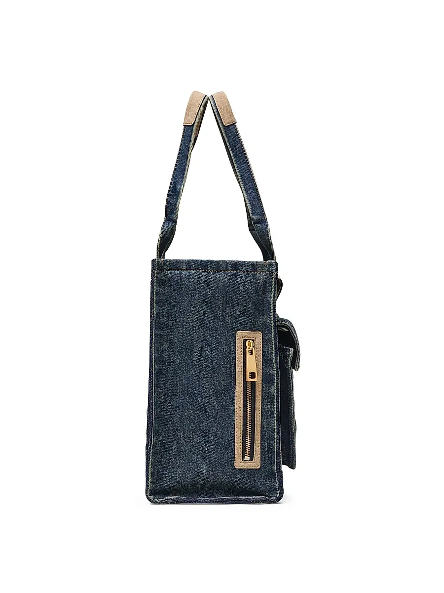 Marc Jacobs Women's The Denim Large Cargo Tote Bag - Dark Wash Indigo | Thumbnail 6 Marc Jacobs Women's The Denim Large Cargo Tote Bag - Dark Wash Indigo | Thumbnail 6
