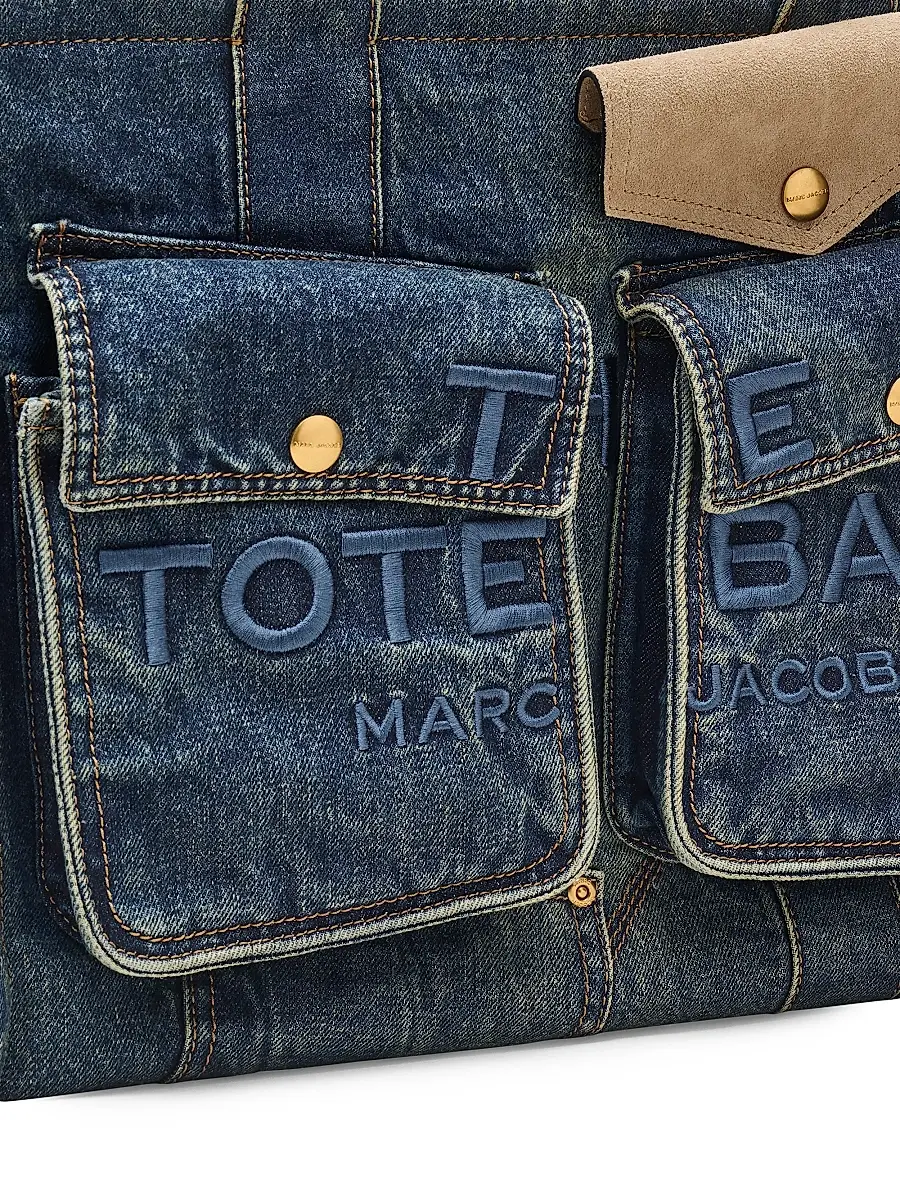 Marc Jacobs Women's The Denim Large Cargo Tote Bag - Dark Wash Indigo | Thumbnail 7 Marc Jacobs Women's The Denim Large Cargo Tote Bag - Dark Wash Indigo | Thumbnail 7