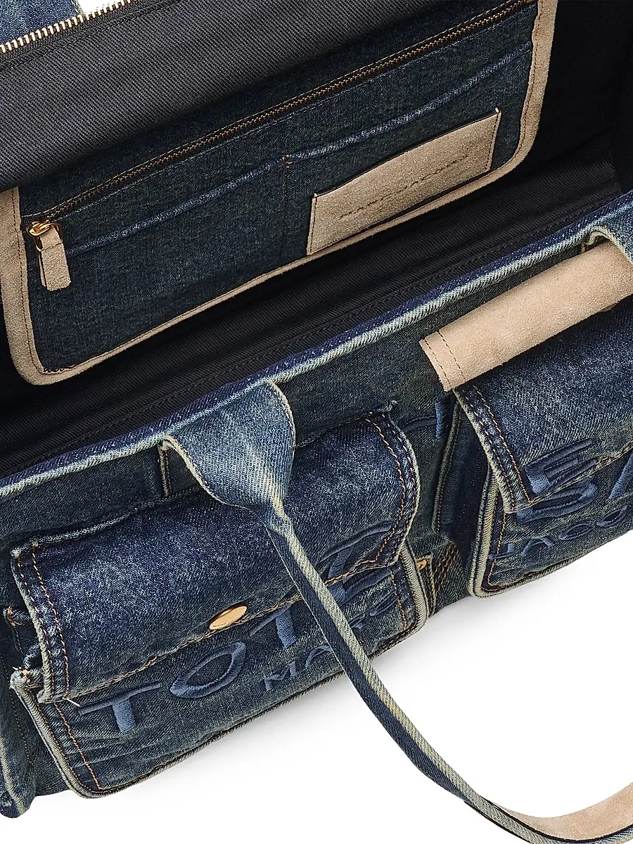 Marc Jacobs Women's The Denim Large Cargo Tote Bag - Dark Wash Indigo | Thumbnail 8 Marc Jacobs Women's The Denim Large Cargo Tote Bag - Dark Wash Indigo | Thumbnail 8