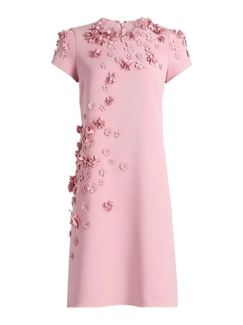 Women's 3D-Floral Crepe A-Line Knee-Length Dress Women's 3D-Floral Crepe A-Line Knee-Length Dress