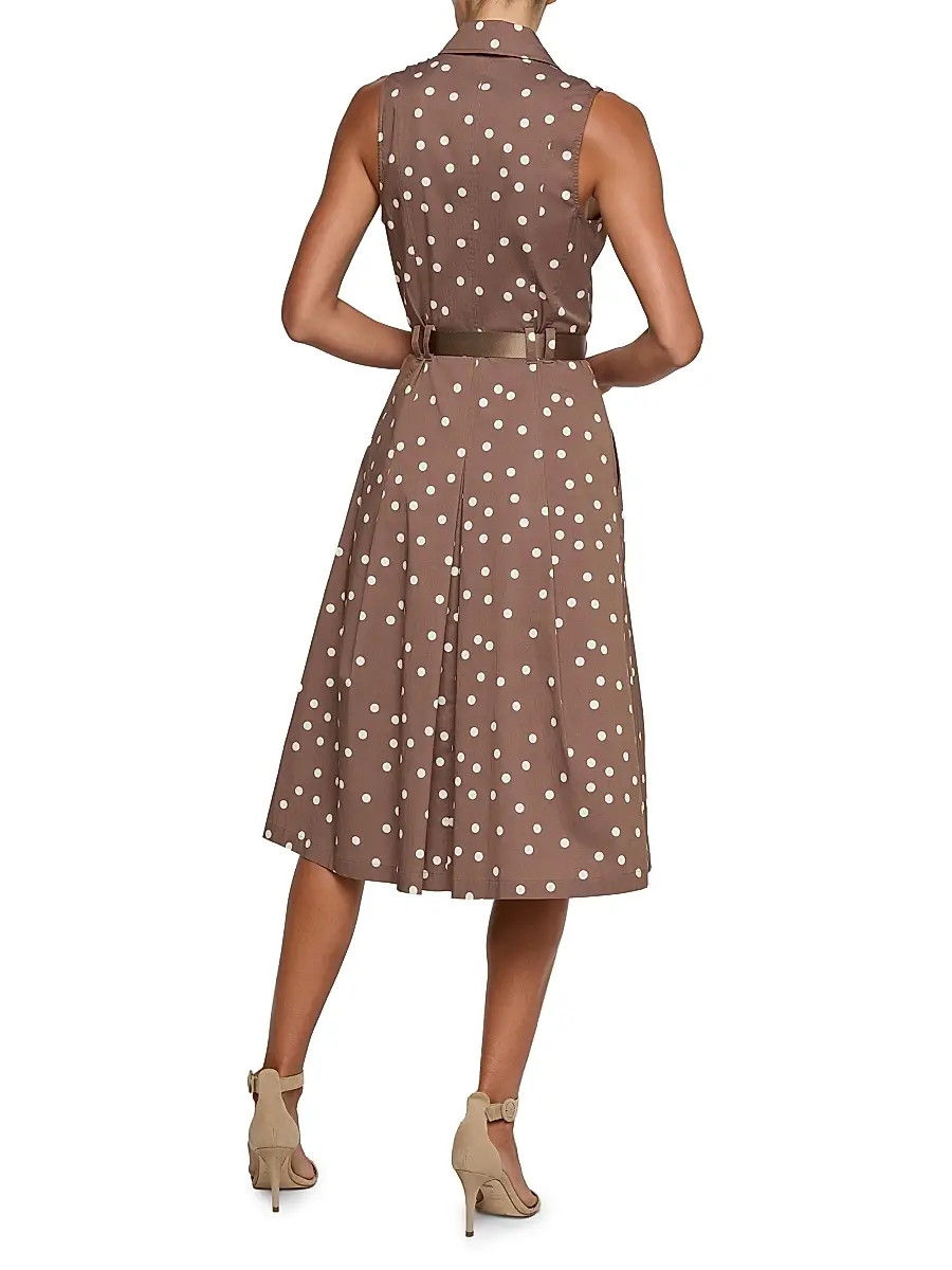 L'AGENCE Women's Kylo Polka Dot Sleeveless Shirtdress - Cardamom Ecru Polka Dot | Thumbnail 4 L'AGENCE Women's Kylo Polka Dot Sleeveless Shirtdress - Cardamom Ecru Polka Dot | Thumbnail 4