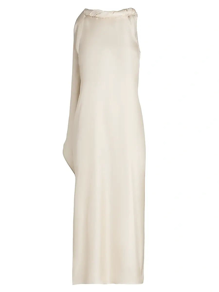 Loulou de Saison Women's Susan Twisted Collar Silk Midi-Dress - | Image 1 Loulou de Saison Women's Susan Twisted Collar Silk Midi-Dress - | Image 1