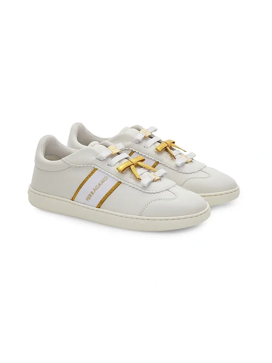 Ferragamo Women's Tamara Logo Low-Top Leather Sneakers | Thumbnail 2