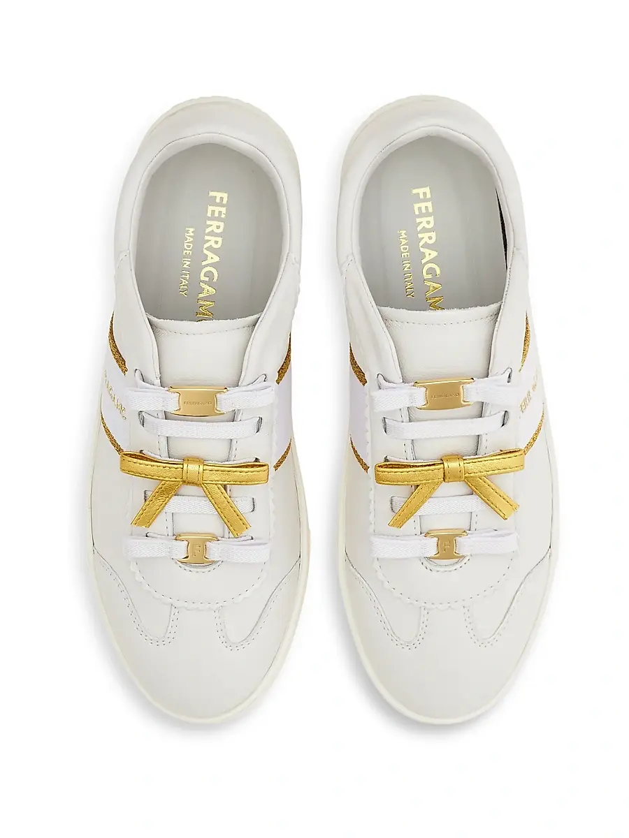 Ferragamo Women's Tamara Logo Low-Top Leather Sneakers | Thumbnail 3