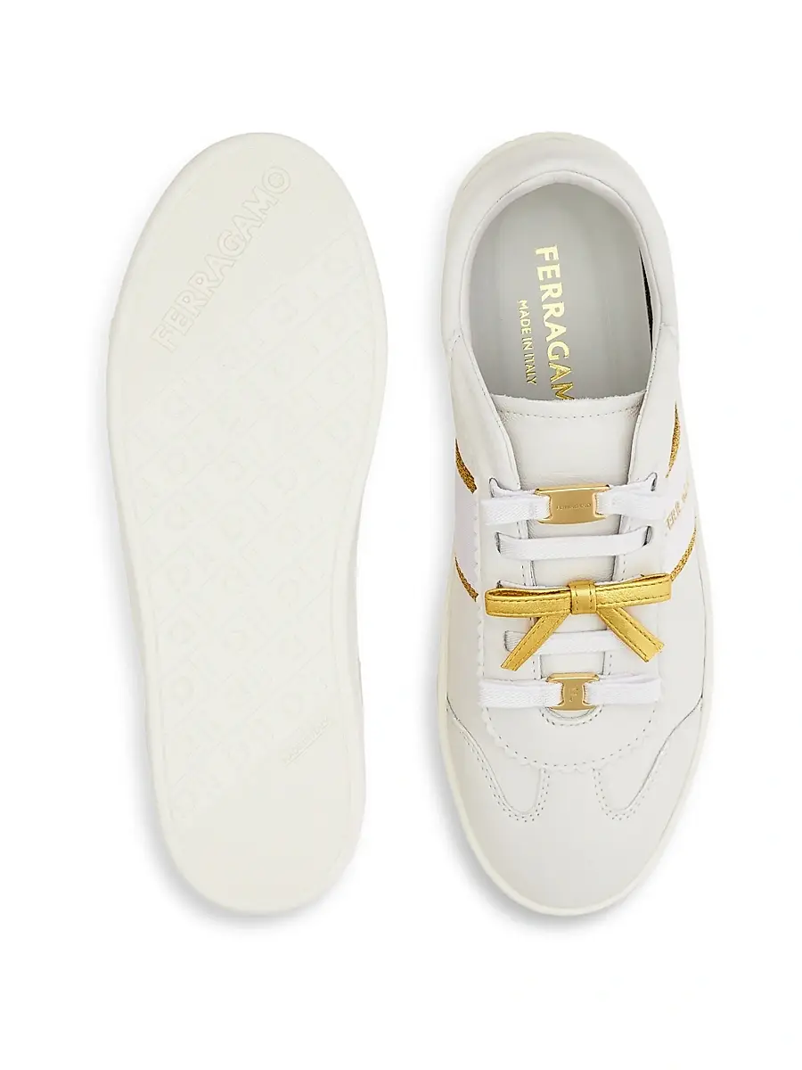 Ferragamo Women's Tamara Logo Low-Top Leather Sneakers | Thumbnail 4
