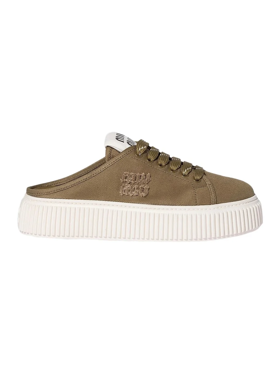 Miu Miu Women's Denim Sneaker Mules