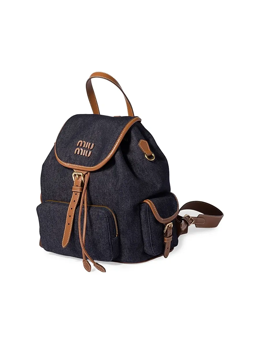 Miu Miu Women's Denim Backpack | Thumbnail 2 Miu Miu Women's Denim Backpack | Thumbnail 2