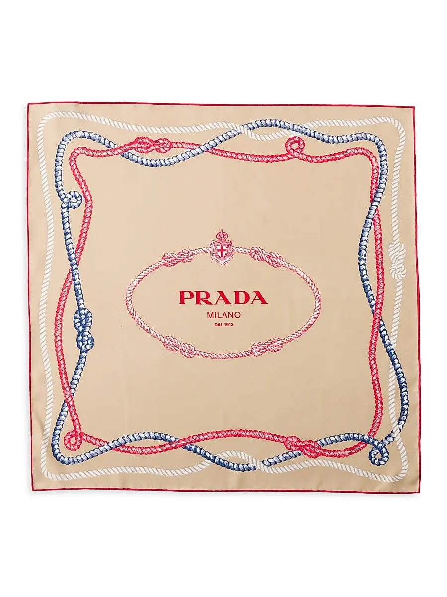 Prada Women's Printed Silk Twill Scarf | Thumbnail 2
