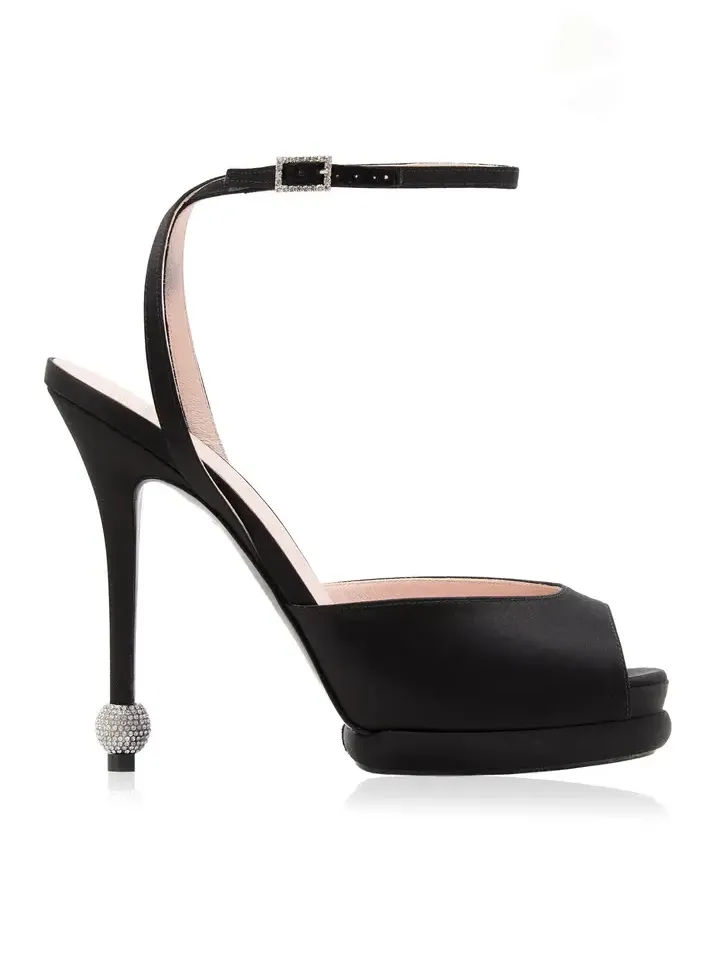 Marlene Jewel-Heel Satin Platform sandals Marlene Jewel-Heel Satin Platform sandals