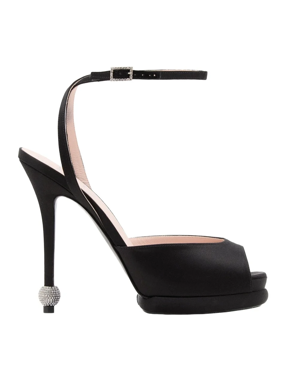 Marlene Jewel-Heel Satin Platform sandals