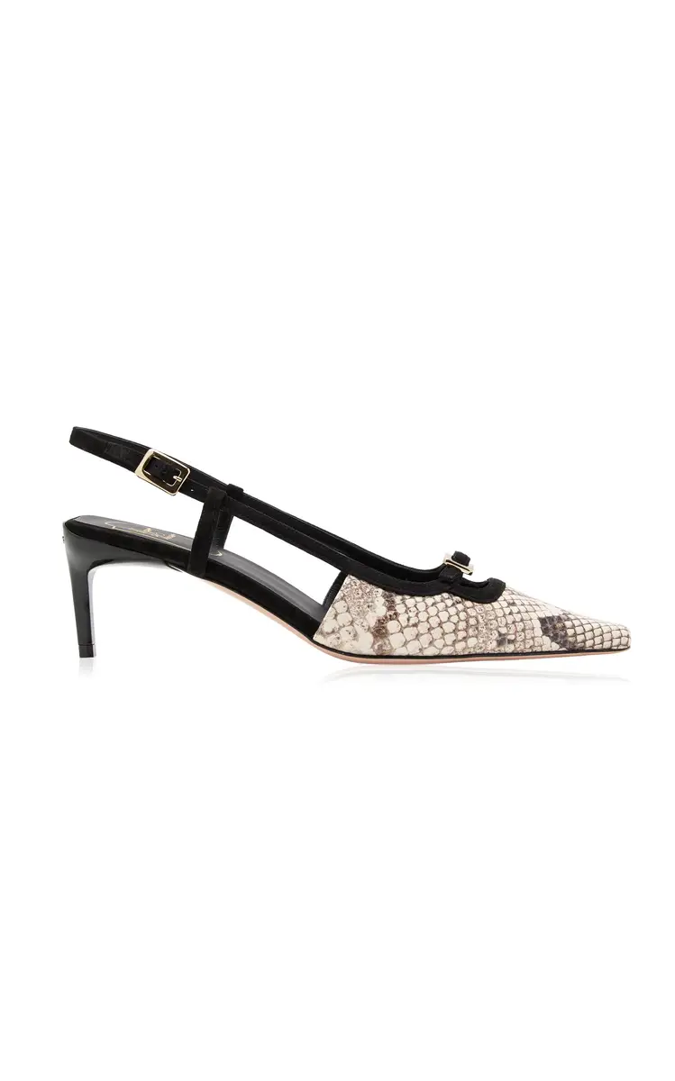 Roger Vivier Python-Effect Leather Slingback Pumps | Thumbnail 2 Roger Vivier Python-Effect Leather Slingback Pumps | Thumbnail 2
