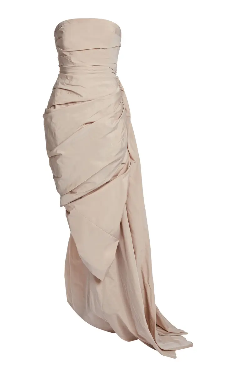 Elie Saab Draped Taffeta Maxi Dress | Thumbnail 2