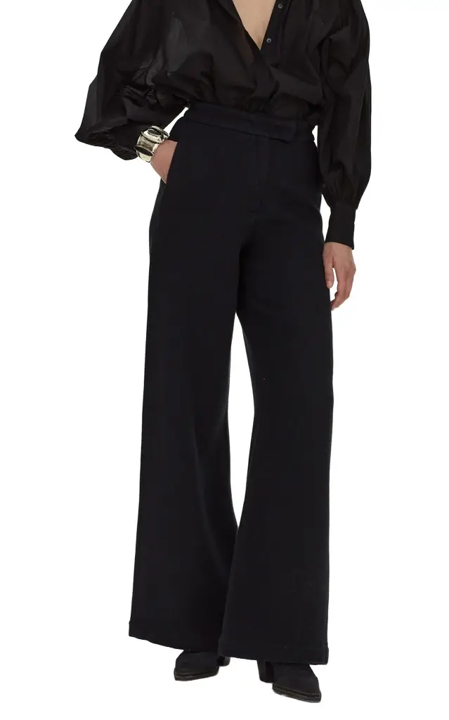 Curatoria Lazo Handloom Cotton Wide-Leg Pants