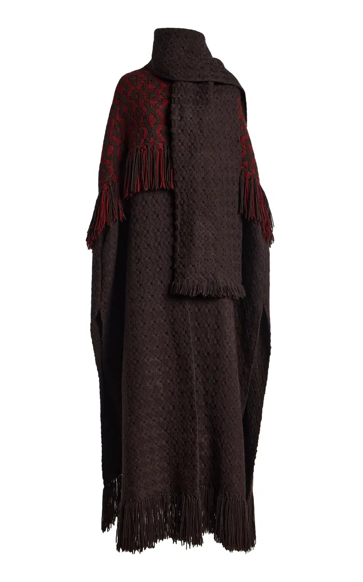 Curatoria Acacia Long Wool Poncho | Thumbnail 2