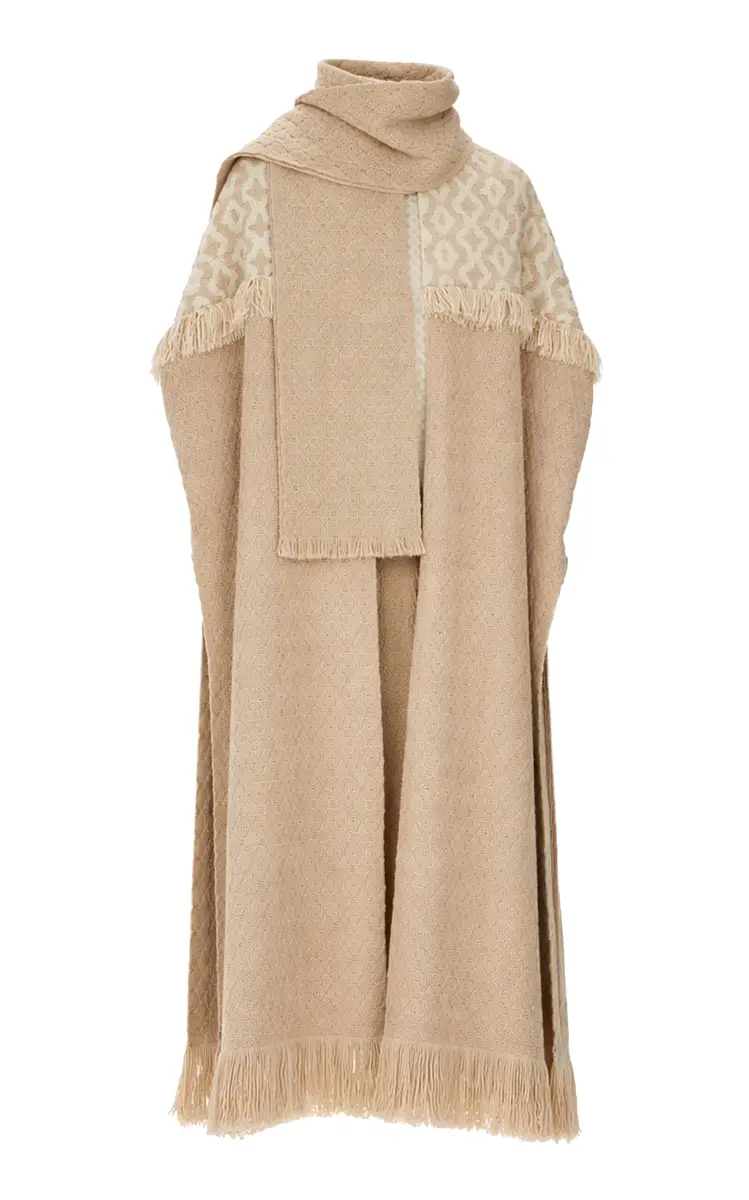 Acacia Long Wool Poncho