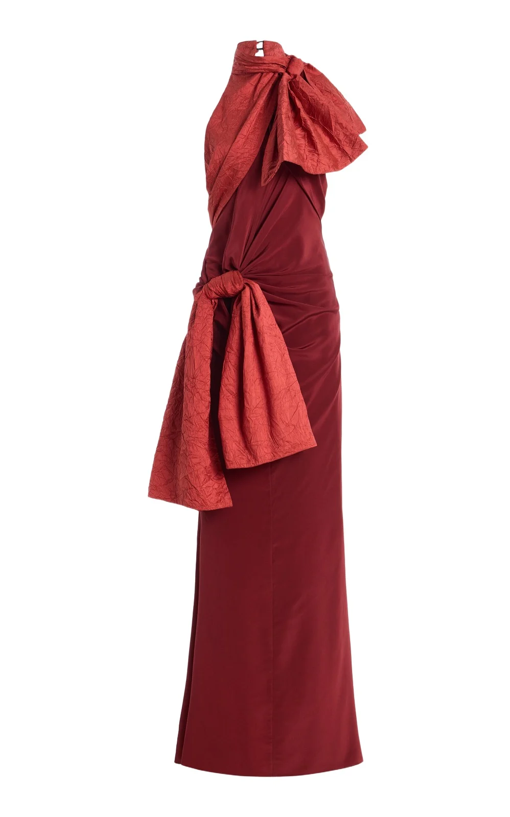 Double Bow Silk Maxi Dress