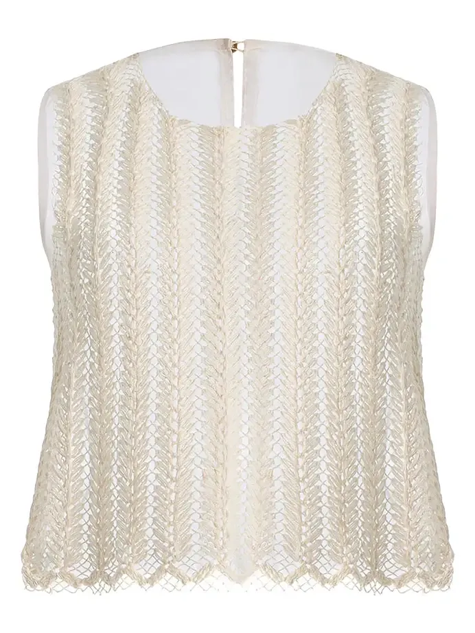 Yunga Crochet-Lace Cotton-Blend Top