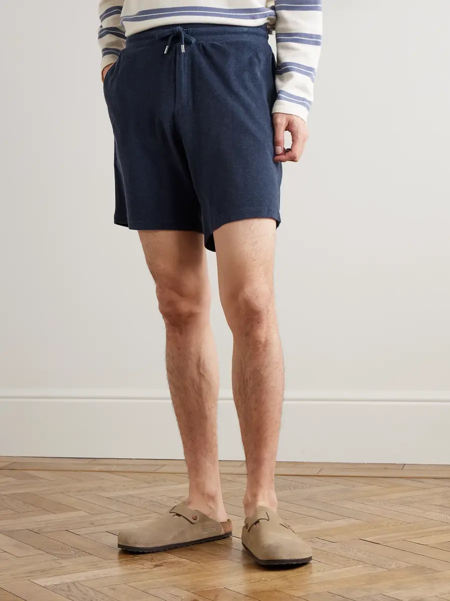 Frescobol Carioca Augusto Straight-Leg Cotton, Lyocell and Linen-Blend Terry Drawstring Shorts - Men | Thumbnail 3 Frescobol Carioca Augusto Straight-Leg Cotton, Lyocell and Linen-Blend Terry Drawstring Shorts - Men | Thumbnail 3