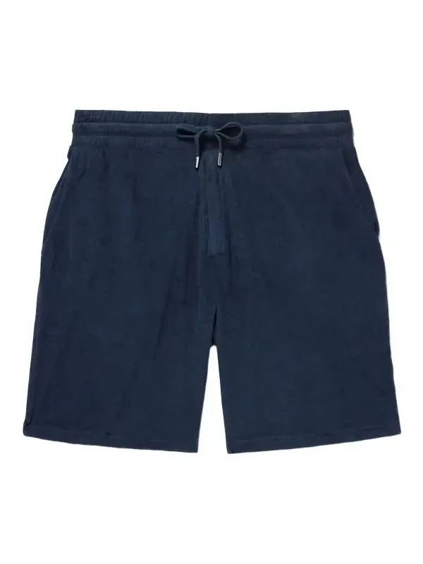 Augusto Straight-Leg Cotton, Lyocell and Linen-Blend Terry Drawstring Shorts - Men Augusto Straight-Leg Cotton, Lyocell and Linen-Blend Terry Drawstring Shorts - Men
