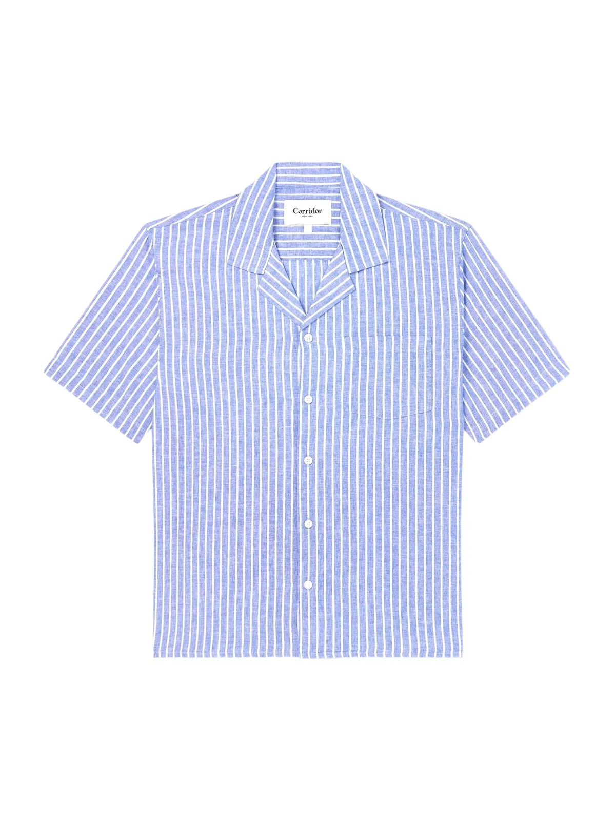 Camp-Collar Striped Linen and Cotton-Blend Shirt - Men Camp-Collar Striped Linen and Cotton-Blend Shirt - Men