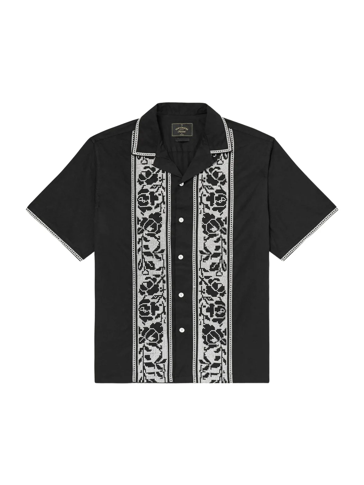 Convertible-Collar Embroidered Cotton Shirt - Men
