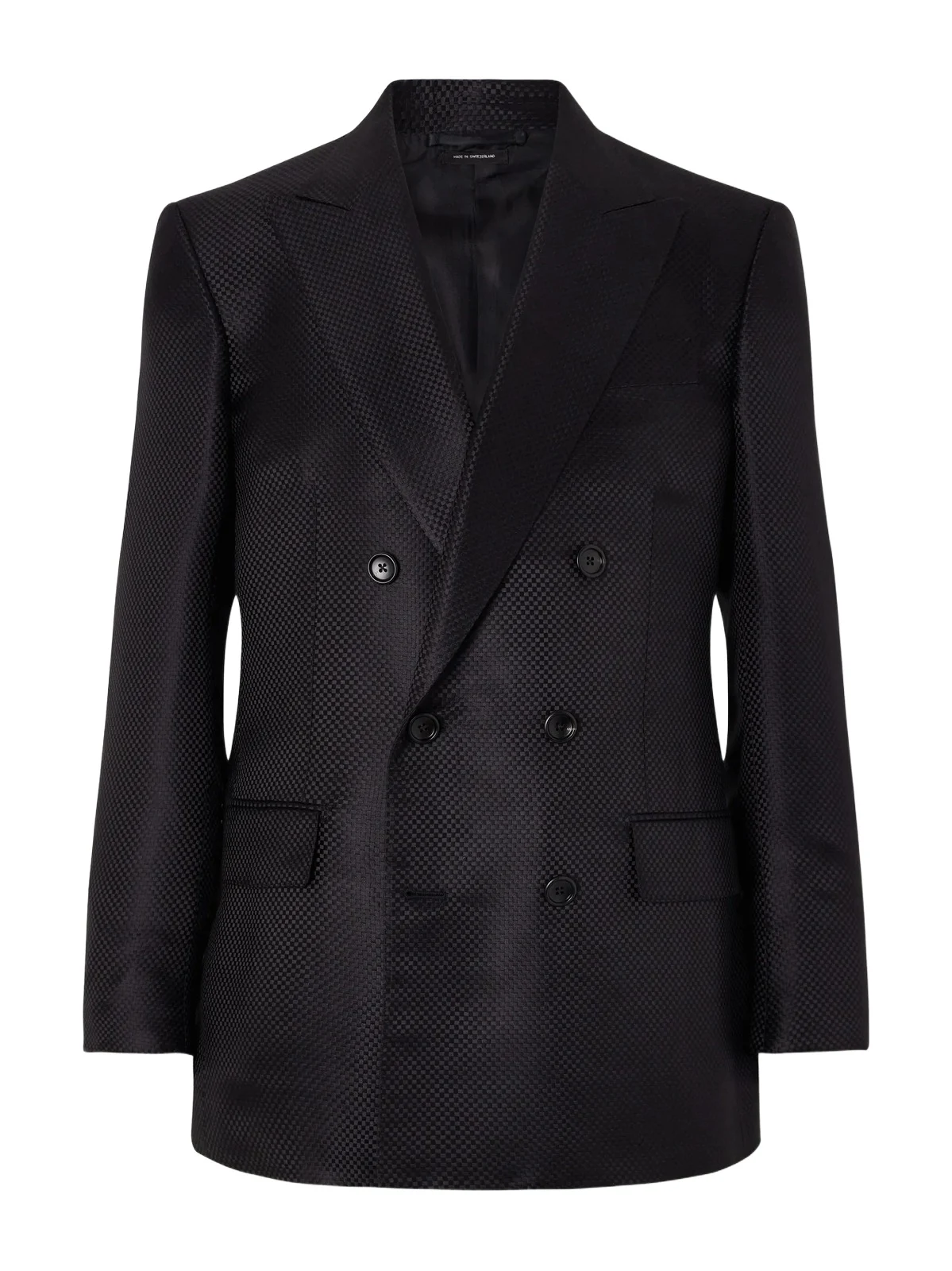 Double-Breasted Silk-Hopsack Blazer - Men Double-Breasted Silk-Hopsack Blazer - Men