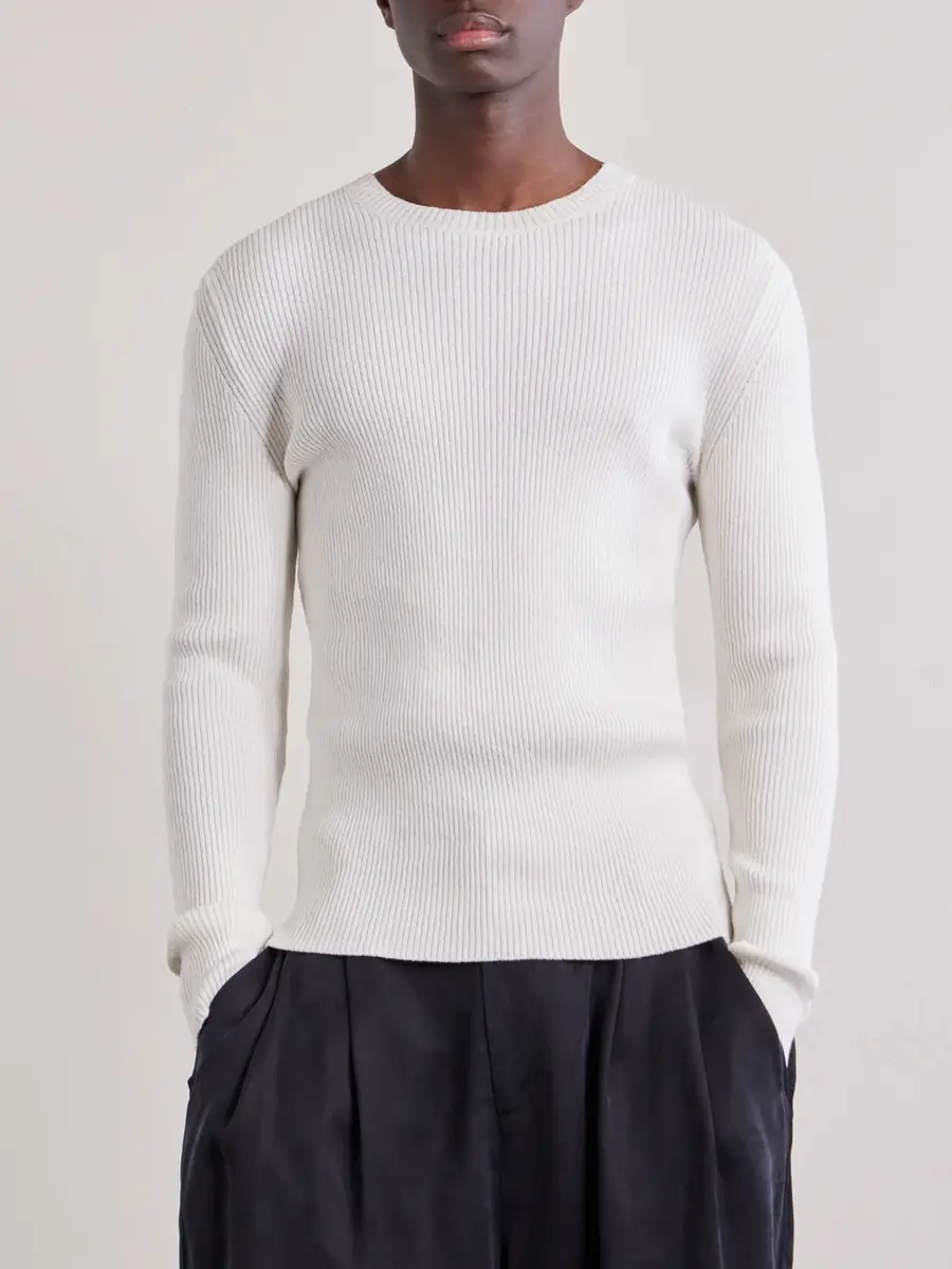 Our Legacy Ribbed Knit Silk Sweater - Men | Thumbnail 3 Our Legacy Ribbed Knit Silk Sweater - Men | Thumbnail 3