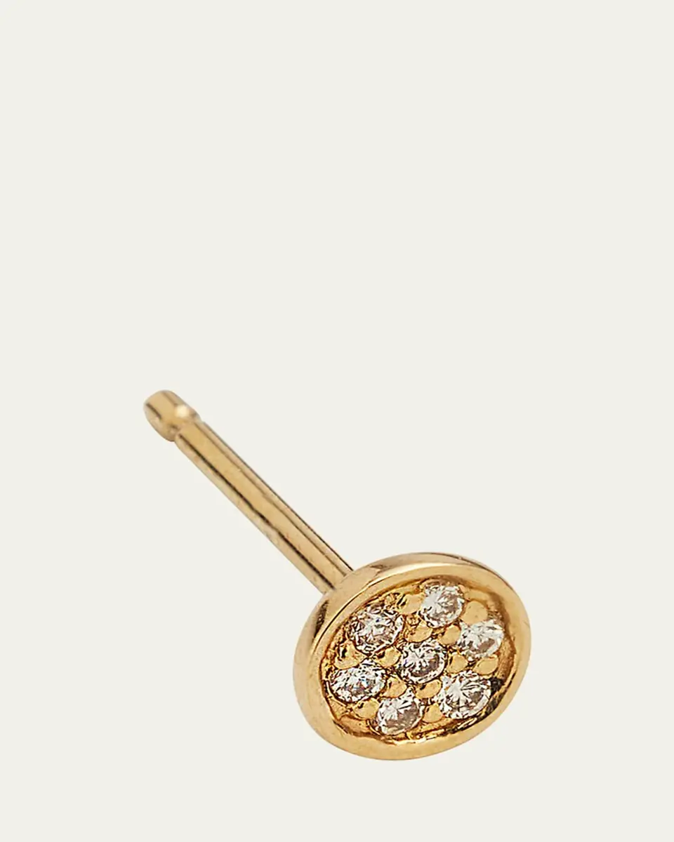 Sydney Evan Single Pave Diamond Disc Stud Earring | Thumbnail 3 Sydney Evan Single Pave Diamond Disc Stud Earring | Thumbnail 3